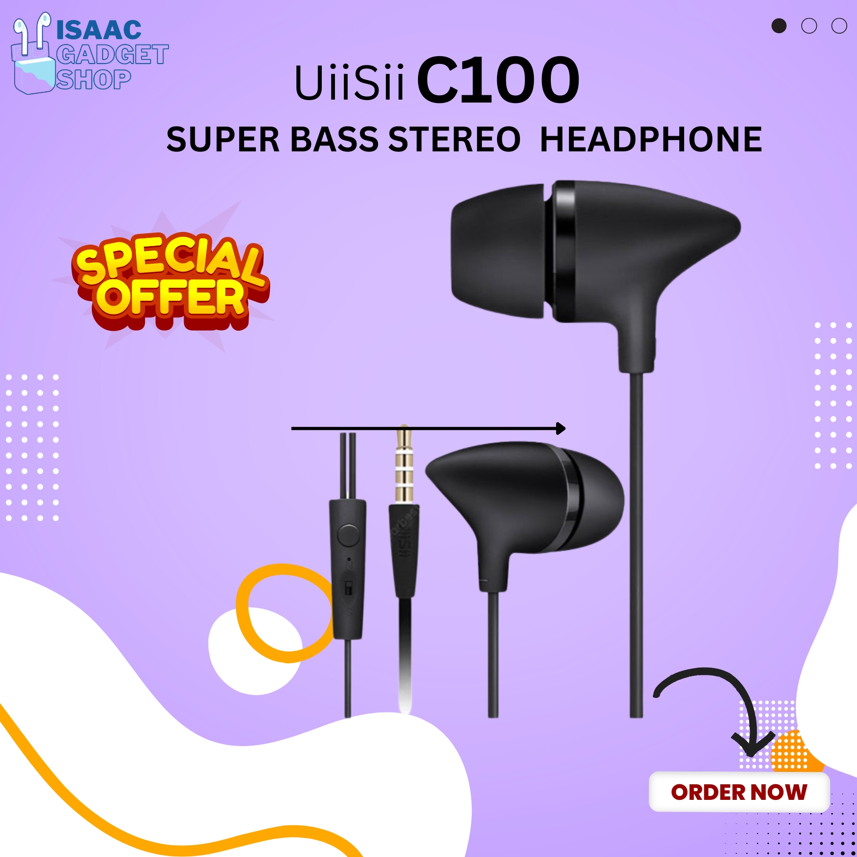 Uiisii C100 Super Bass Stereo Ear phone