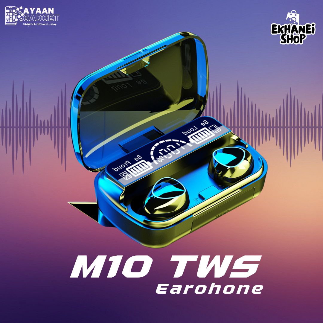 M10 TWS Earphone 9D Stereo Sound LED Digital Display